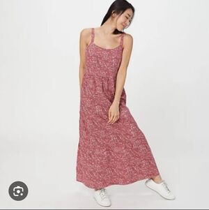 Candace Cameron Bure Pink Floral Maxi  Dress Size Large